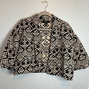 Cropped wide sleeve blazer